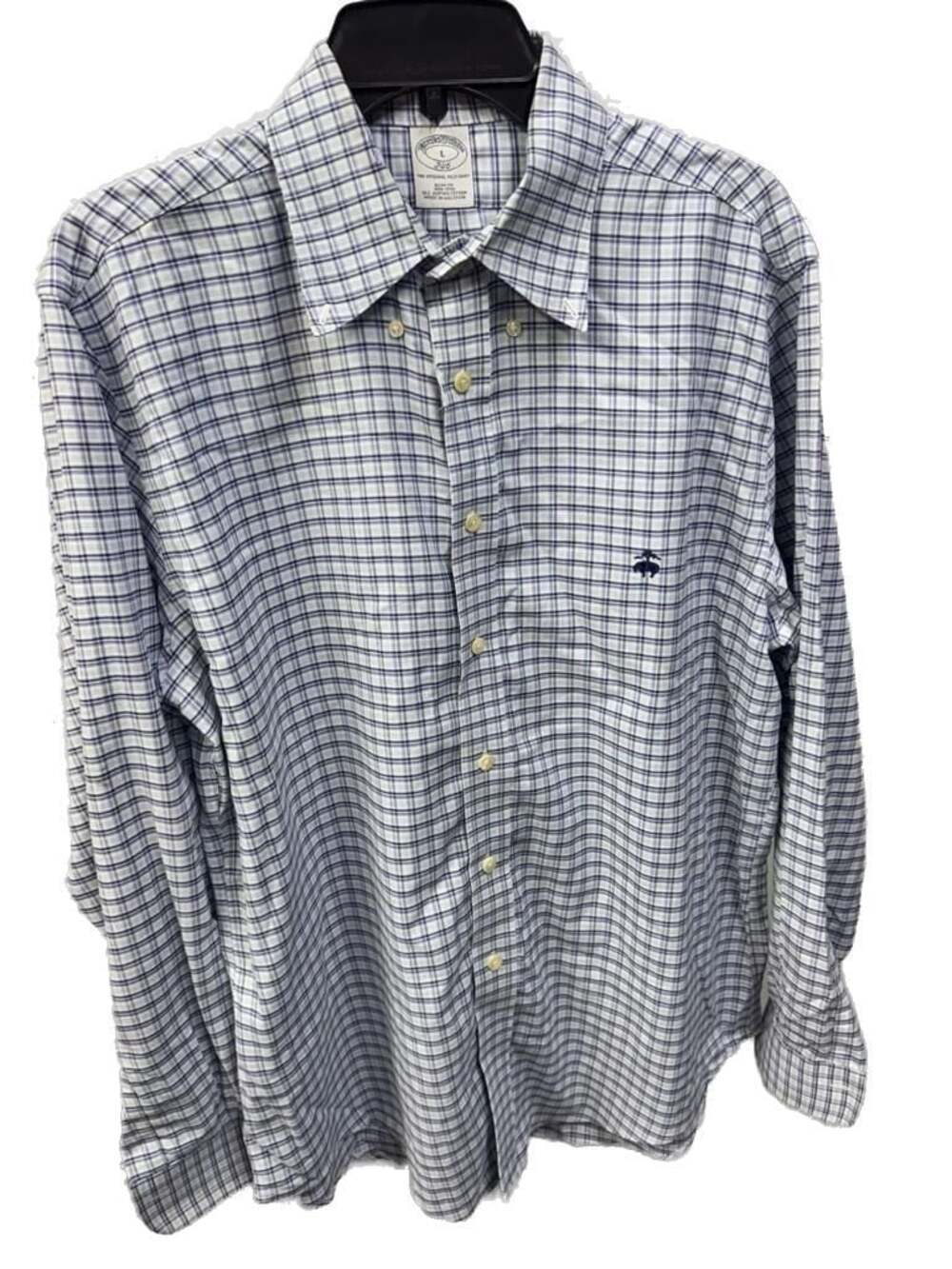 Brooks Brothers 346 Slim Fit Non-Iron Plaid Supima Cotton Button Down Shirt